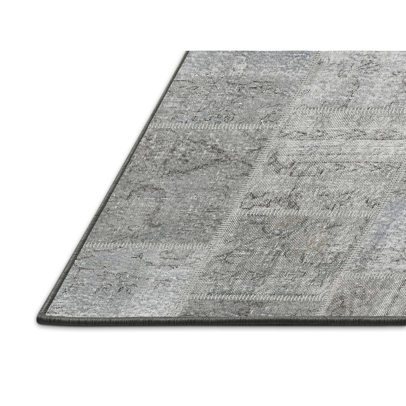 Tapis contemporain gris / beige, Rectangle 8 pi x 12 pi