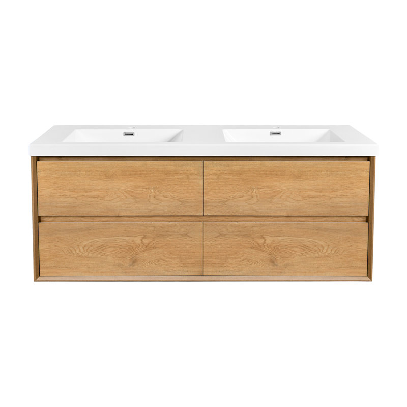 Meuble-lavabo mural 60 po avec double lavabo 60 po