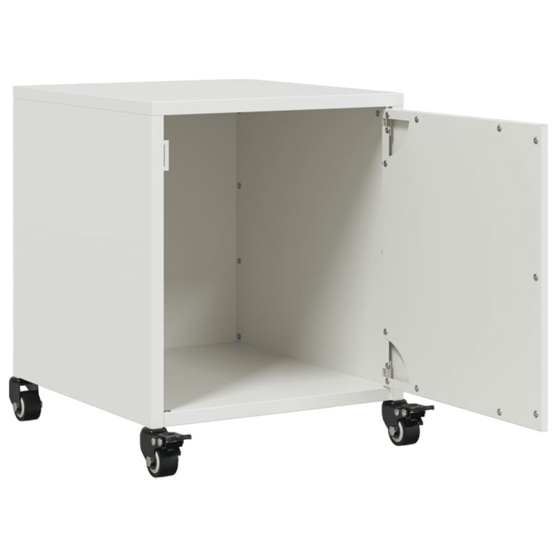 Preslei 36cm W Steel Bedside Table, White, Set of 2