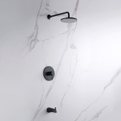 Rainfall Pressure-Balanced Tub and Shower Faucet with Rough-in Valve