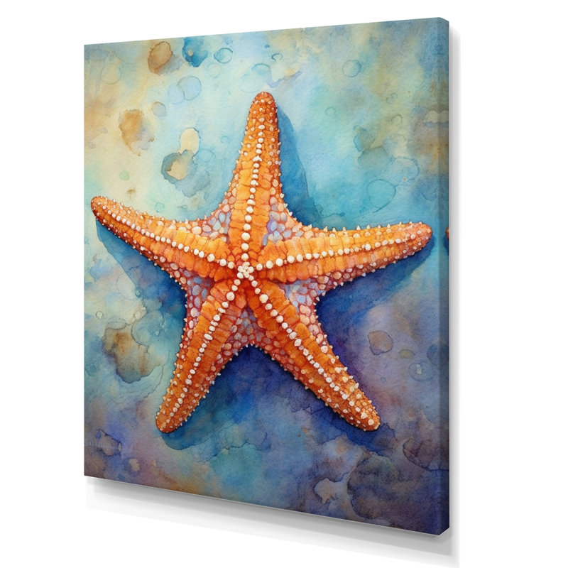 Spinny Starfish II - Starfish, art mural, H 32 po x l 24 po x P 1 po, Toile tendue