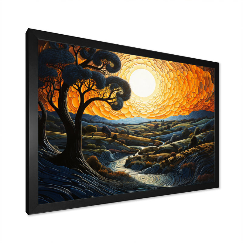 Patchwork de campagne, H 24 po x l 32 po x P 1 po, Cadre simple noir