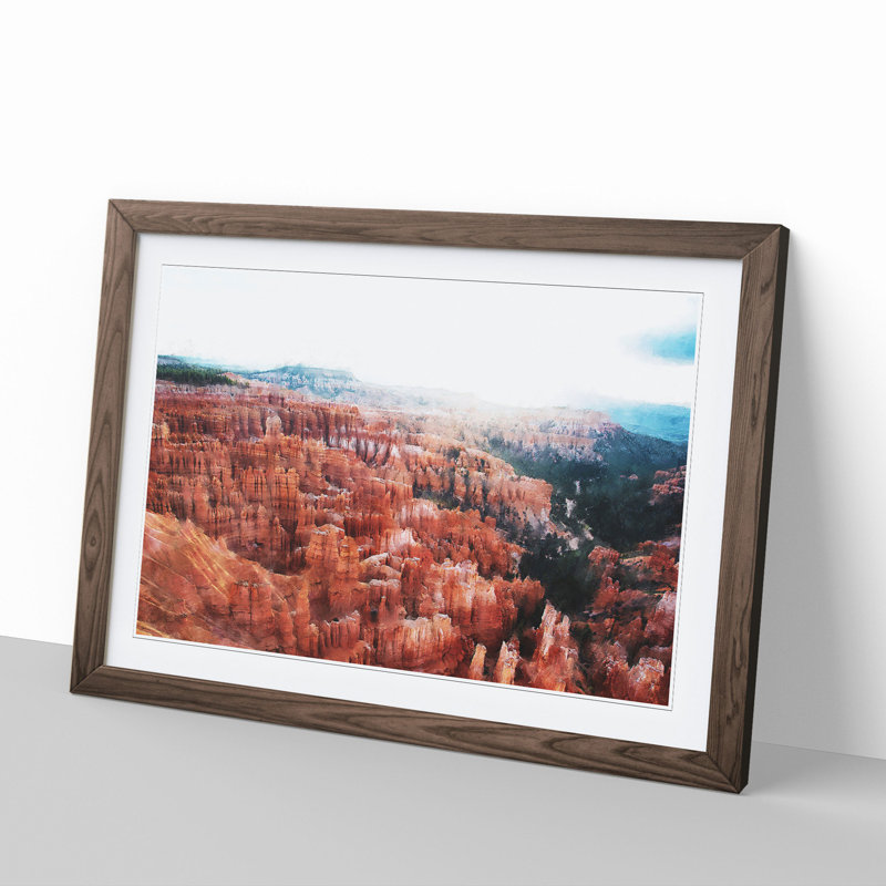 Bryce Canyon National Park Utah - Picture Frame Painting, Walnut, 27cm H x 36cm W x 2cm D