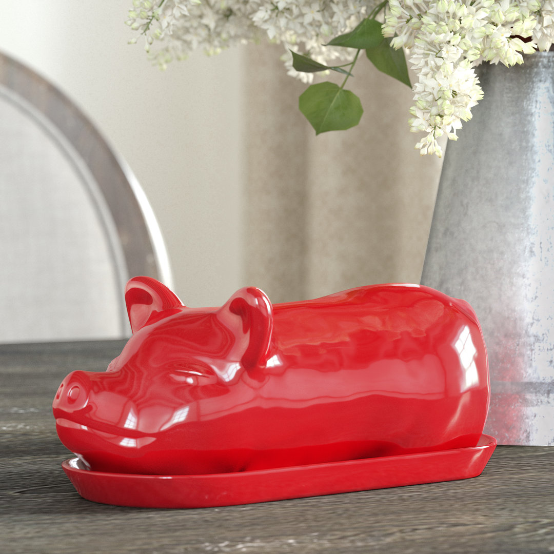 August Grove® Songy Ceramic Butter Dish August Grove®
