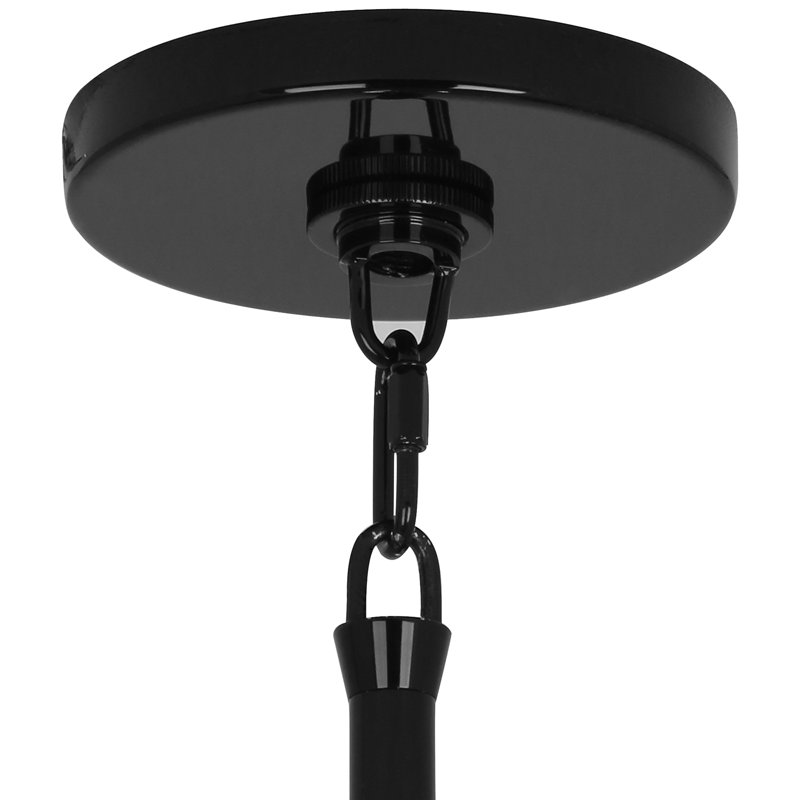Lustre géométrique à 3 lumières Pierce, Piano noir brillant, Noir piano