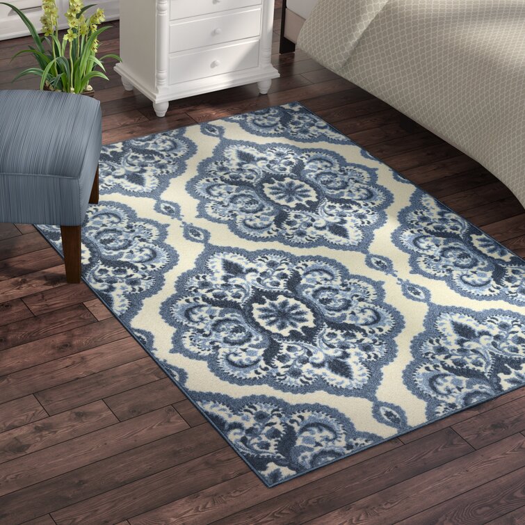 Hertel Floral Blue Area Rug