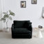 Fauteuil d'appoint avec revêtement en chenille noir, bois massif, relaxant pour le bureau à domicile