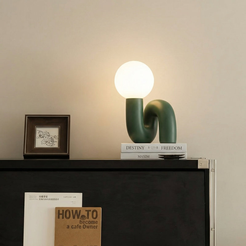 Lampe de table en résine Verda, Vert
