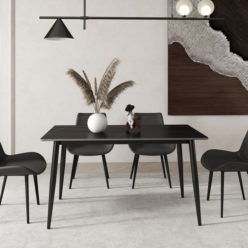 Grande table de salle à manger Juvan, Noir, H 29,21 po x L 31,49 po x l 55,11 po