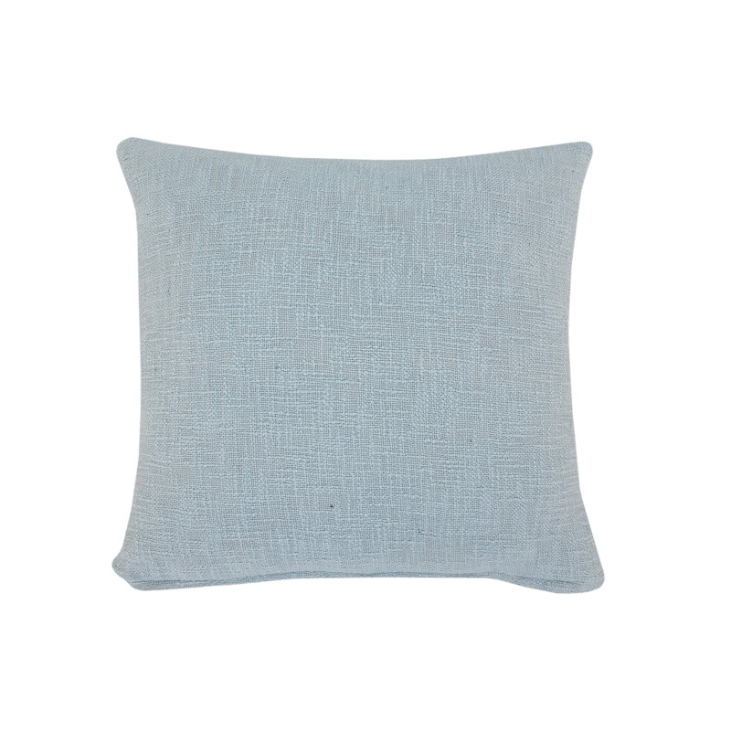 Sky Blue and White Tufted Square Throw Pillow, 20 in