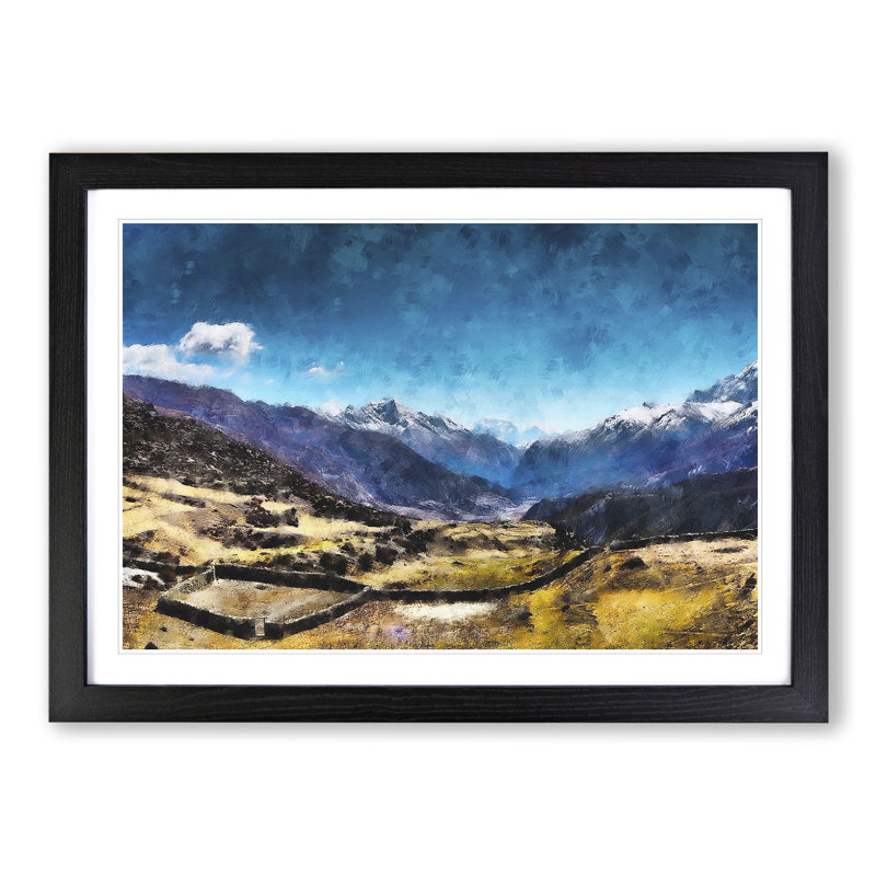 The Annapurna Circuit in Nepal - Picture Frame Graphic Art, 36cm H x 48cm W x 2cm D, Black