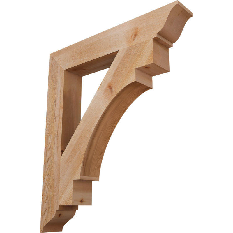 H 6'' W D Wood Bracket / Corbel, Western Red Cedar, 44" H x 6" W x 38" D