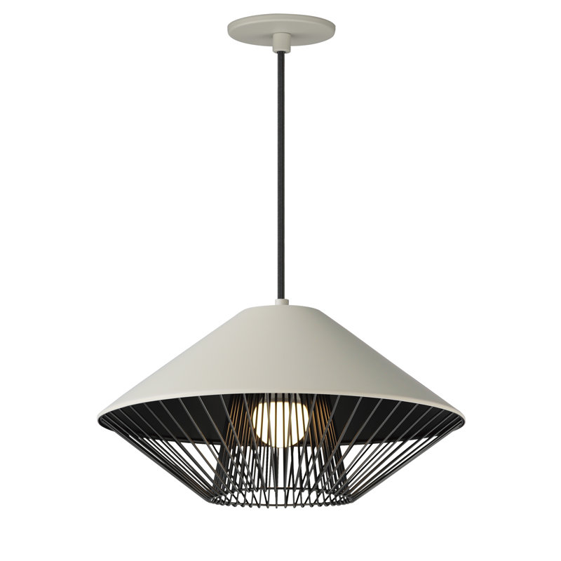 Luminaire suspendu cage 1 lumière Lorana, Brique / noir, Brique / noir