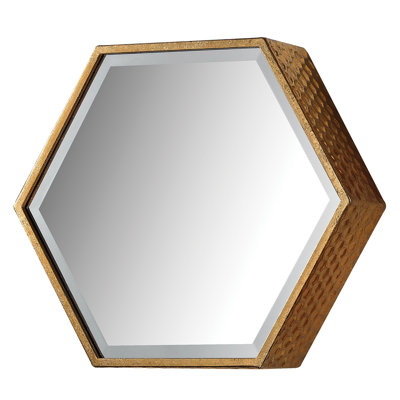 Miroir mural hexagonal - ensemble de 5 dorés
