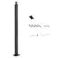 Poteau de rampe à câble, poteaux d'escalier de niveau 42 po x 1 po x 2 po, paquet de 1 poteau de main courante en acier inoxydable, piquets pré-percés avec support de fixation, noir