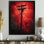 Red Black Urban Pulse Power Lines - Power Lines Wall Art Living Room