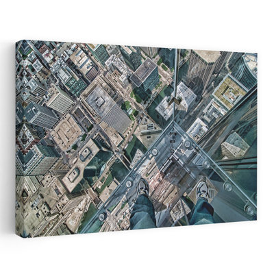 Leap Of Faith Abstract Contemporary Architecture City Wall Art by Jeff Lewis - Wrapped Canvas Print