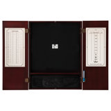 Viper AIM 360 Dartboard, Metropolitan Mahogany Cabinet, Throw Line Light, Dartboard Lights, And Darts With Spare Flights