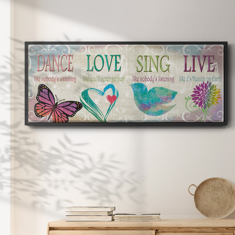 Dance Love Sing - toile encadrée, H 20 po x l 50 po