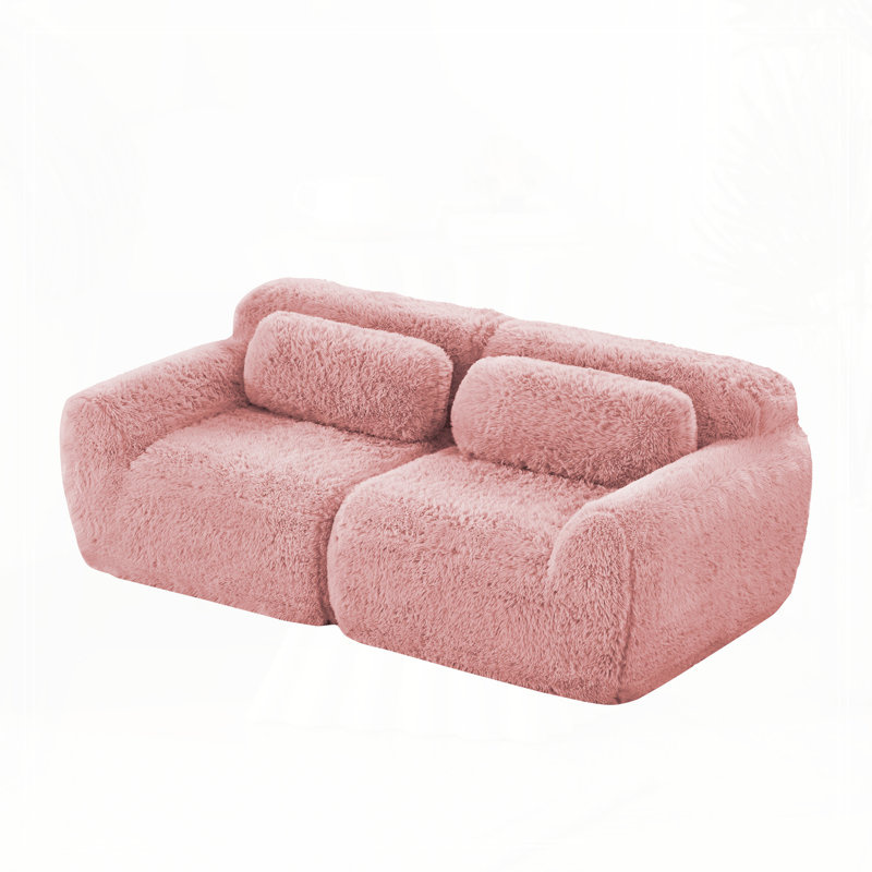 Canapé modulaire à 2 places pour canapé modulaire, aucun assemblage requis, Rose