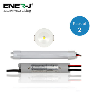 Pack of 2, 3W Emergency LED Downlight