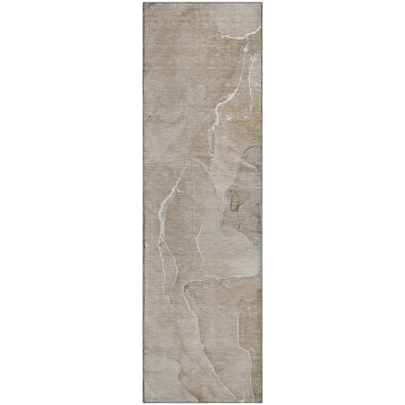 Premium Machine Washable Cerrito AMF511 Beige Rug, Runner 2'3" x 7'6"