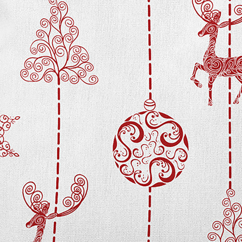 Coussin intérieur / extérieur Christmas Lines, H 16 po x l 16 po, Blanc