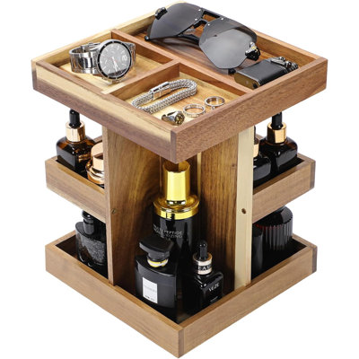 Organisateur de Parfum, support de toilette, organisateur de parfum, bois d'acacia