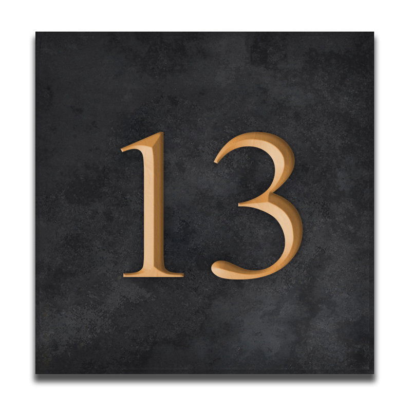 Velia 17.78cm H Stone House Number, Gold, 13