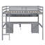 Lit mezzanine double avec bureau, armoires, tiroirs et station de charge - cadre en bois robuste, rangement et ports USB,-502864280