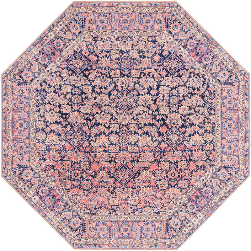 Amilio Chenille Oriental Indoor Rug, Octagon 7'6"