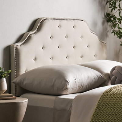 Grande et grande tête de lit, recouverte de tissu, bouton avec garniture en point de diamant moderne, garniture cloutée élégante pour point de lit moderne,