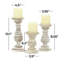 Ensemble de porte-bougies décoratifs de style pilier en bois de manguier tourné-56848854