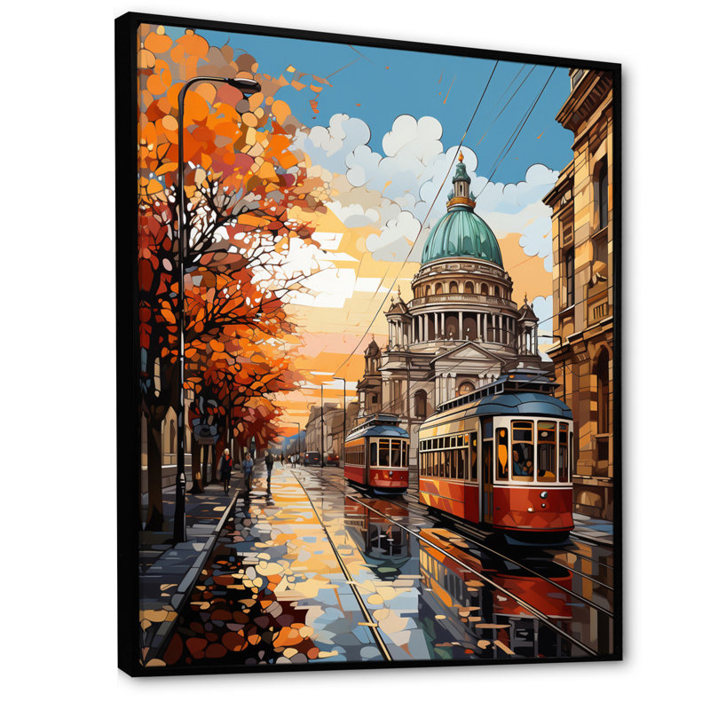 «Xana City Dublin Popart II», reproduction sur toile, H 32 po x l 16 po x P 1 po, Cadre flottant noir