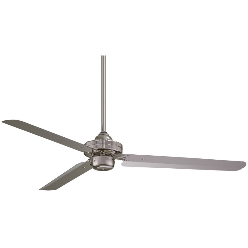 54" Steal 3 - Blade Propeller Ceiling Fan, Brushed Nickel