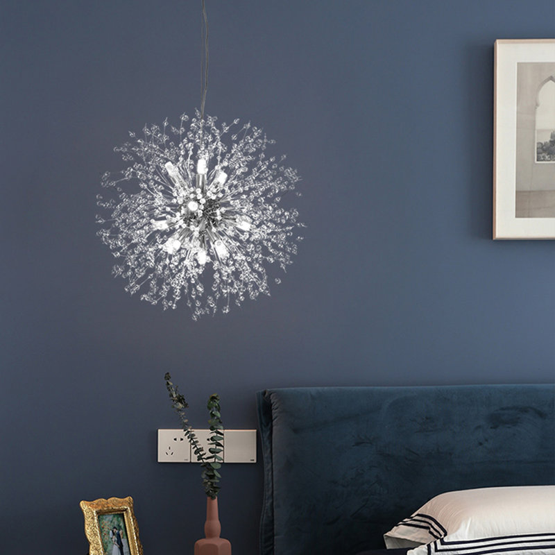 Lustre sphérique Spoutnik à 8 lumières Reichert, Argent