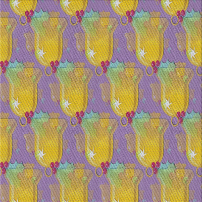 Tapis vert/brun à motifs