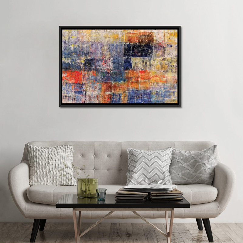 « Patchwork » par Julian Spencer, reproduction d’art, Pas de tapis, Toile avec cadre noir, H 32 po x l 48 po x 1,5 po