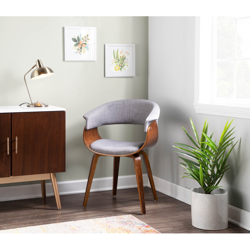 18.50'' H Velvet Upholstered Armchair, Gray Polyester Blend