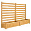 Wooden Privacy Fence, 36 x 45 inch Air Conditioner Fence, 2 Slatted Panel Solid Outdoor Wood Privacy Screen with 2 Planters, Metal Stakes, Trash Can Hider Fences Suitable for Garden, Pool