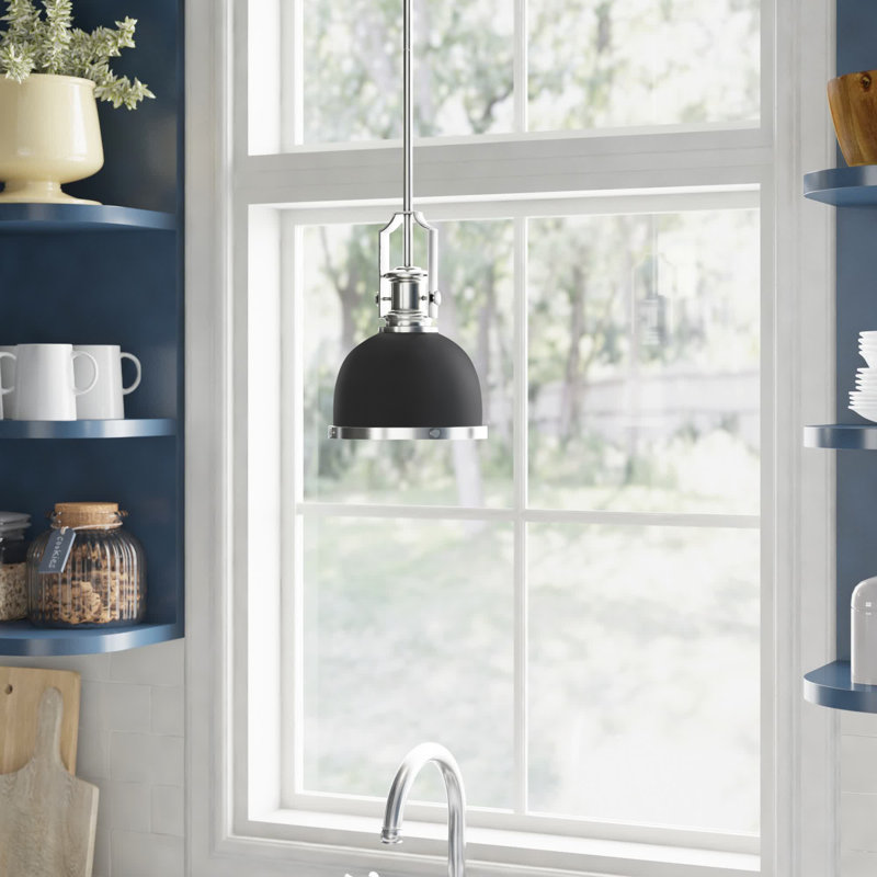 Enola 1 - Light Single Pendant, Matte Black/Brushed Nickel