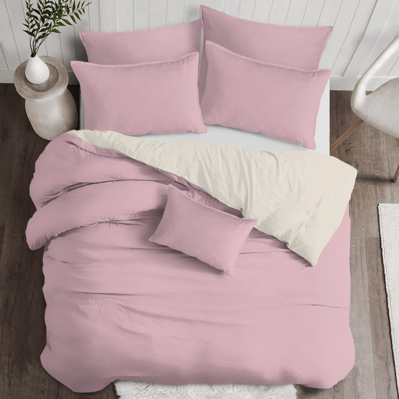 Phoenix Comforter Set, Full Comforter + 2 Standard Shams, Pink