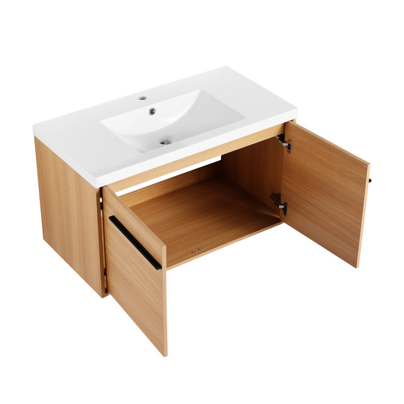 Bathroom Vanity With Resin Countertop Sink