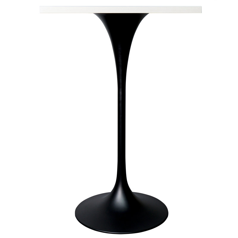 Travis 24" Square Bar Height Table With MDF Top And Stainless Steel Pedestal Base - Dining Table For Modern Home And Kitchen