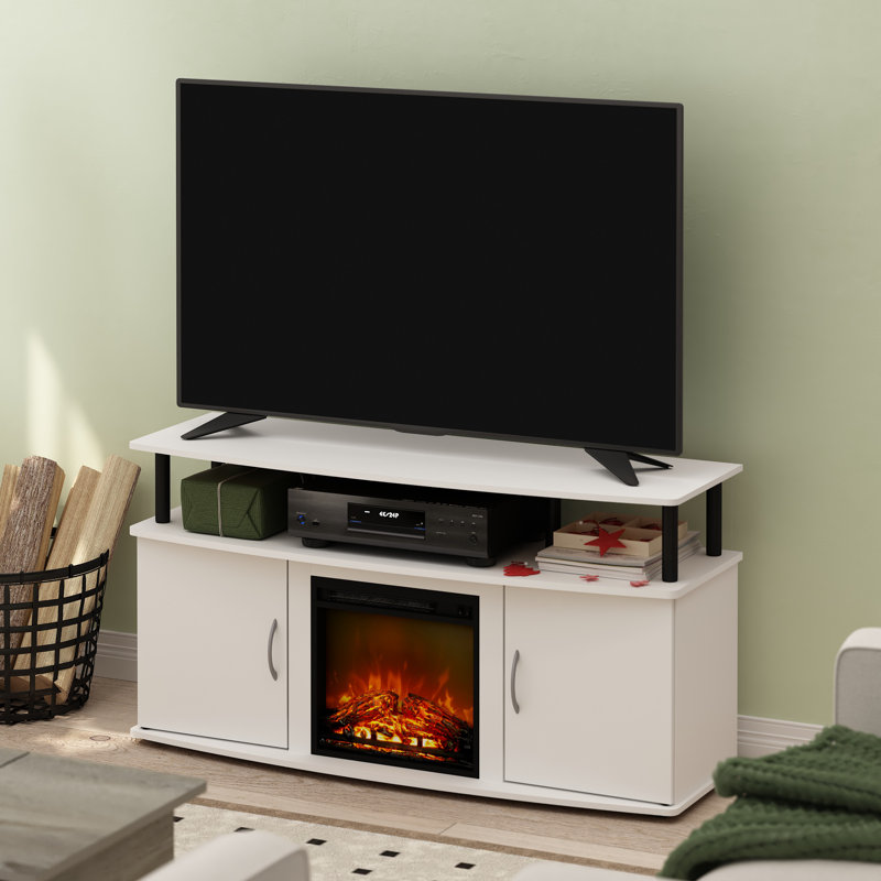 Meuble télé avec foyer électrique Beitske, Americano