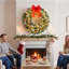 Couronne de Noël artificielle givrée pré-éclairée-133332515