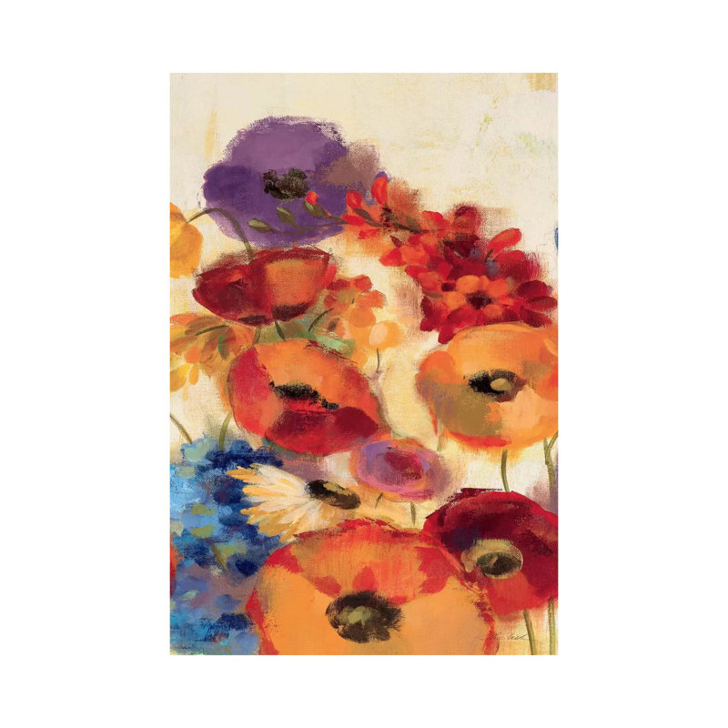 «Joyful Garden Panel III» par Silvia Vassileva - reproduction d'art, Toile tendue, Aucun mat, H 18 po x l 12 po x P 1,5 po