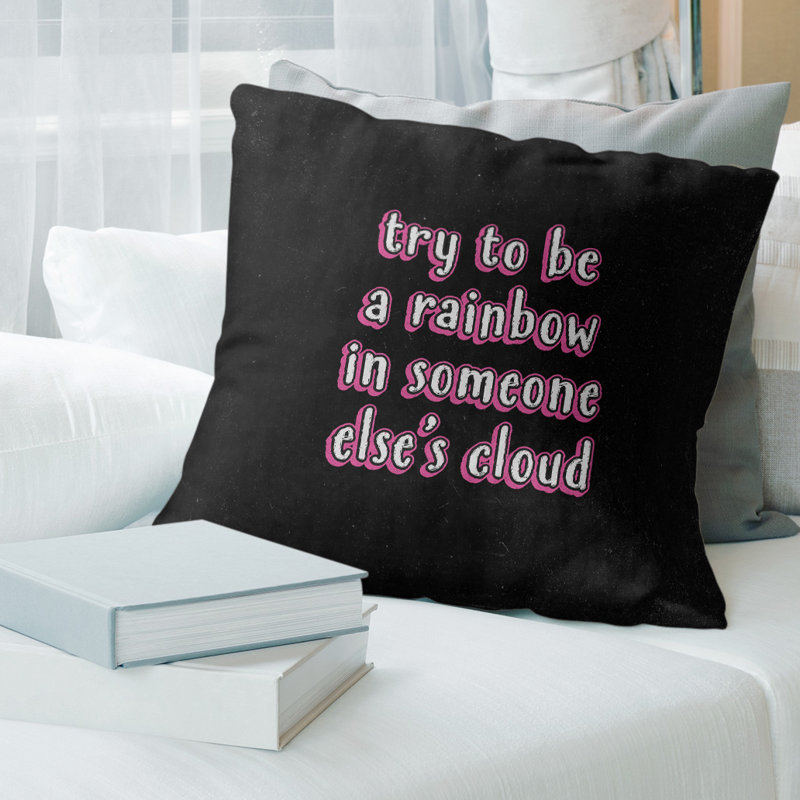 Essayez de devenir un coussin en arc-en-ciel, 26 po x 26 po, Rose