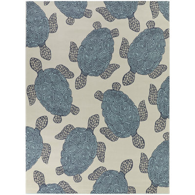 Tapis bleu / beige / gris Wilken