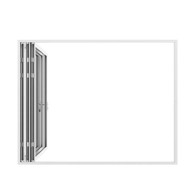 Porte pliante en aluminium à 3 panneaux KaMic EliteFold avec charnières et roulettes cachées, conception pliante de gauche à droite